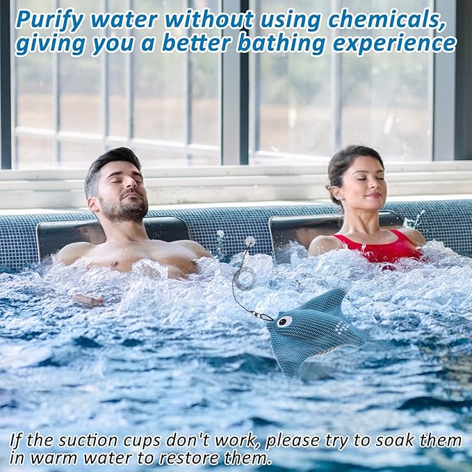 Hot Tub Scum Absorber with 4 Sponge Balls, 2025 Upgrade Reusable Scum Devilfish Hot Tub Absorber Accessories Hot Tub Sponge for Spa & Pool Cleaner, Hot Tub Oil Absorbing Keeps Water Clean