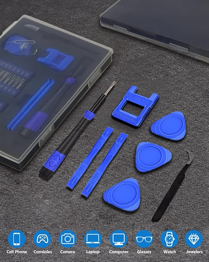 Electronics Precision Screwdriver Set: 50PCS Multi-Function Tool Kit, Foam Insert Storage & Ergonomic Handle, and Replaceable Screwdriver Bits for Computer Laptops and Phone Repair