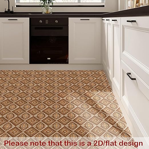 Nuxovilar Peel and Stick Vinyl Flooring, 12x12 Inch Geometric Wood Parquet Pattern, Self-Adhesive Flooring (10 Pcs)