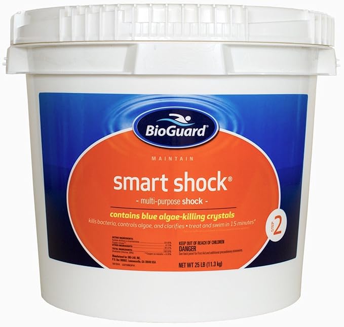 BioGuard Smart Shock 25 lb, Algae Preventative, Swimming Pool Clarifier, Pool Shock Treatment, Multi-Purpose Shock for Pool Maintenance