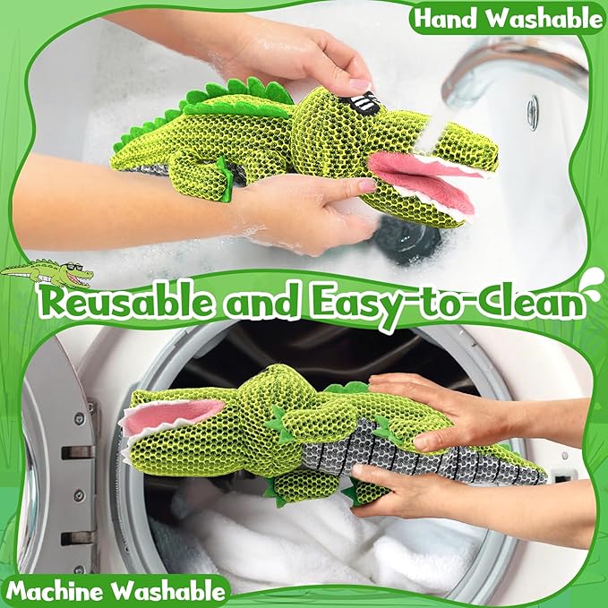 Crocodile Hot Tub Scum Absorber Reusable Washable Hot Tub Sponge Scum Absorber for Spa Hot Tub Oil Scum Absorber Hot Tub Accessories for Adults (3 Pack, Crocodile)