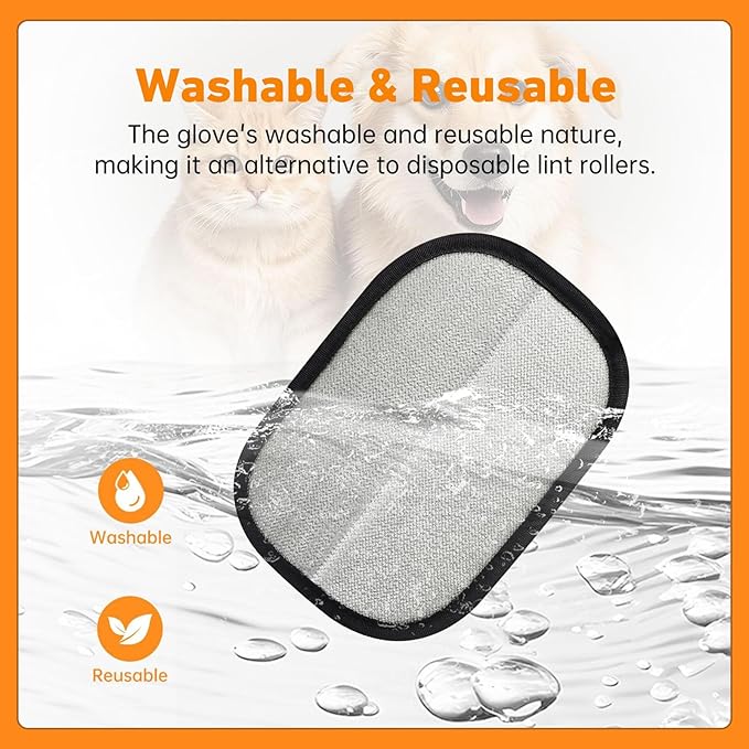 Pet Hair Removal Glove for Cats & Dogs Hair Remover,Reusable Electrostatic Pet Hair Remover Gloves,Magic Brush Pet Hair Removal Tool for Furniture,Couch,Car Seats,Clothing(2Pcs)