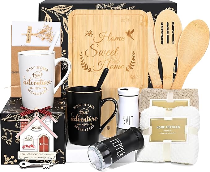 House Warming Gifts, House Warming Gift New Home, Closing Gifts for Homebuyers, New Home Gift Basket for Women Men Couples Newlywed Friends, 12 Pcs