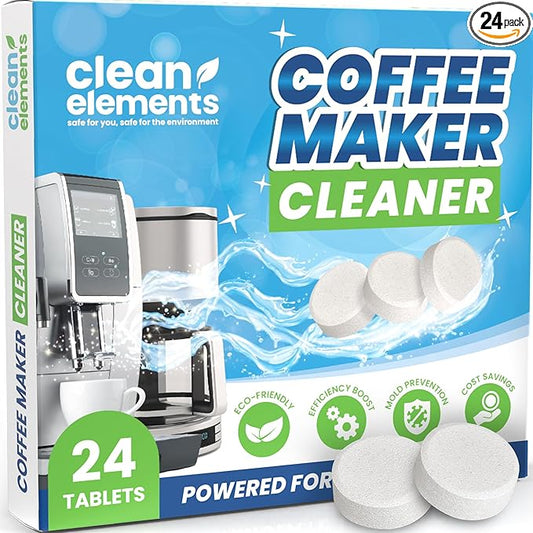 Coffee Maker Cleaner & Descaler Tablets – 24 Pack, Deep Cleaning for Coffee Pot & Coffe Machine, Compatible with Keurig, Nespresso, Miele, Ninja, Breville, DeLonghi, Espresso & Drip Machines