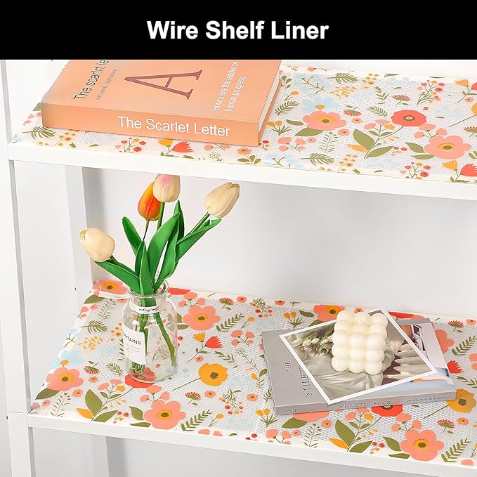 Cooyes Shelf Liner – Premium Non-Adhesive Cabinet & Drawer Liner for Kitchen – Waterproof Shelf Paper with Modern Pattern – Durable EVA Cabinet Mat – Easy to Cut （12" W x 360" L）