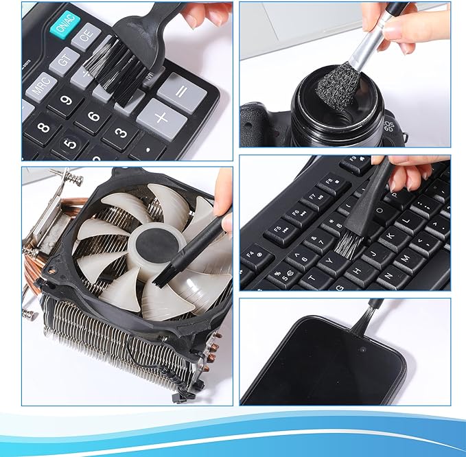 6 PCS Keyboard Cleaning Kit with Keycap Puller, Keycap Remover, Anti-Static Keyboard Cleaning Brush, Key Board Cleaner Kit for Mechanical Keyboards Computer Motherboard Camera Small Space
