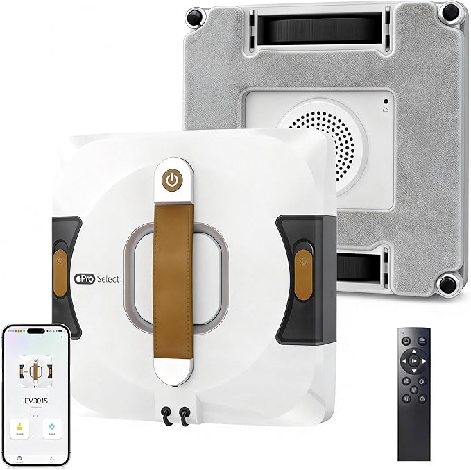 Apical Life Window Cleaning Robot | Low Noise 55dB Smart Glass Cleaner with 3Kpa Suction, Integrated Water Tank, Full Wet Wiping and Anti-Fall Protection for High-Rise Indoor/Outdoor Windows