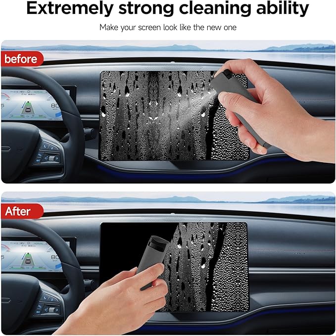 YTT Screen Cleaner, All-in-One Spray & Wipe Cleaner, with Transparent Protective Shell for All Phones, Laptop and Tablet Screens (Gray)
