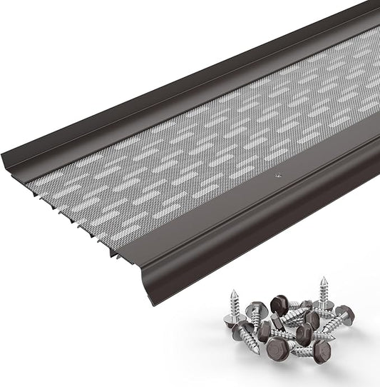 Micromesh 5 inch Gutter Guards Leaf Protection, 35 Feet Dark Bronze, Stainless Steel Mesh, Aluminum Gutter Covers, Contractor Grade Gutter Guard from Manufacturer