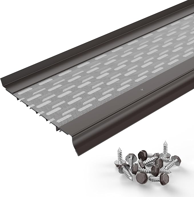 Micromesh 5 inch Gutter Guards Leaf Protection, 50 Feet Dark Bronze, Stainless Steel Mesh, Aluminum Gutter Covers, Contractor Grade Gutter Guard from Manufacturer