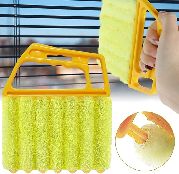 AOCEAN 2 Pcs Blind Cleaner Duster Tool 7-Finger Dusting Cleaner Tool for Window & Air Conditioner Handheld Mini Duster Brush for Wood Blinds Dust Dirt