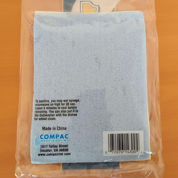 COMPAC Home Reusable Kitchen Cleaning Sponges - 12 Pack Eco-Friendly Dishcloths, Super Absorbent Dish Cloth Sponge for Counters, All Surfaces, Replaces Paper Towels