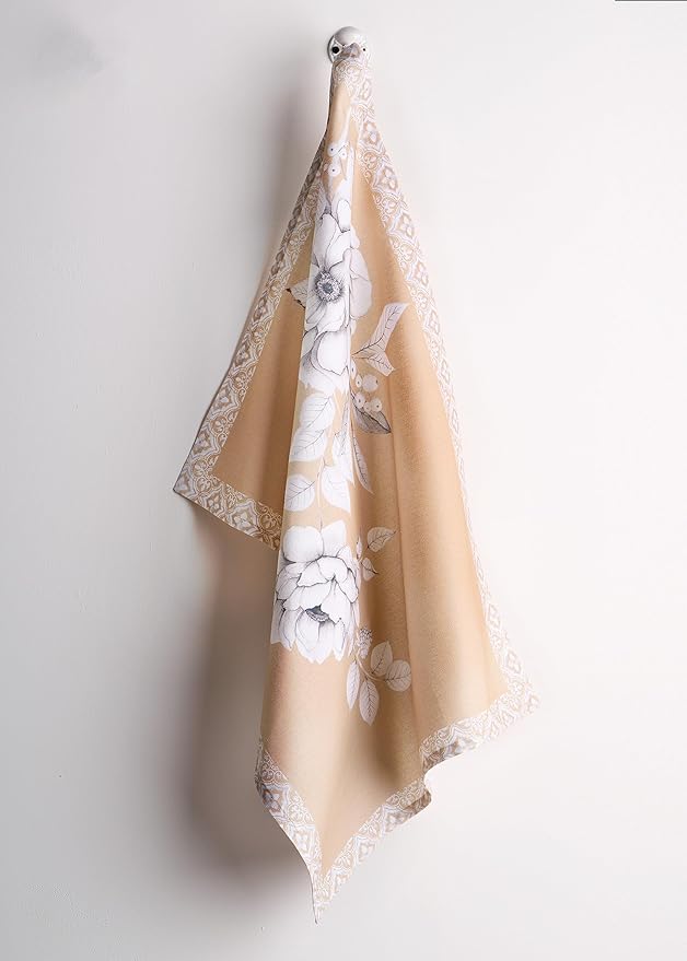 Maison d' Hermine Kitchen Towels Set of 3 100% Cotton 20" x 27.5" Reusable Cloth Tea Dish Towels Absorbent with Hanging Loop for Kitchen Dining Thanksgiving Christmas Decorations (Pretty Autumn)