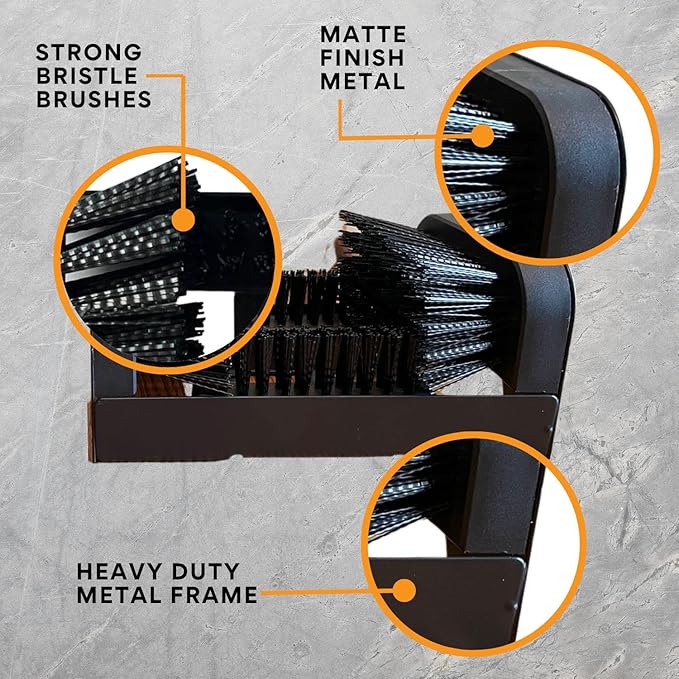 Heavy Duty Boot Brush Cleaner Outdoor Floor Mount or Portable Boot Scraper/Scrubber with Hardware