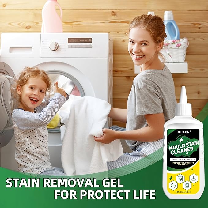 2 Pack Mold Stain Remover Gel Grout Cleaner for Washing Machine Cleaner Shower Bathroom Seal and Grout Stain Remover with Brush