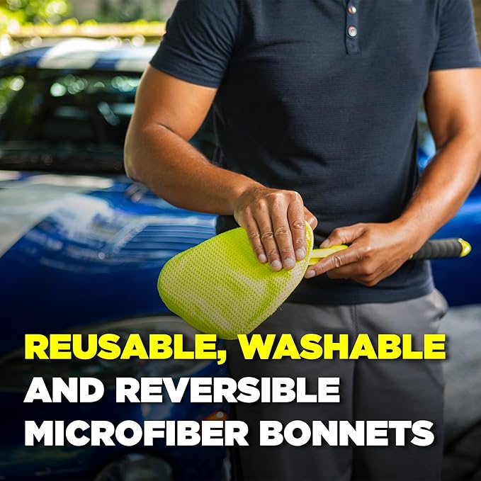 Invisible Glass 95160 Reach & Clean Glass Windshield Cleaner Tool Kit With Extendable Handle, (2) Reusable Quick Change Microfibers, and Storage Bag for Auto Windshield, Trucks, SUVs, RVs, and Windows