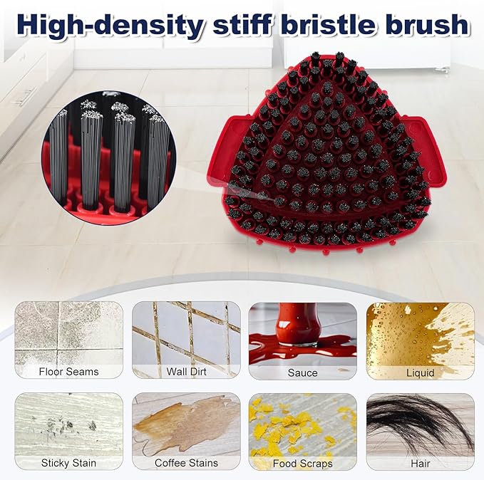 Scrubber Mop Head for Ocedar, Upgrade Scrub Brush for Ocedar, Spin Mop Scrub Brush Head for O Cedar RinseClean 2-Tank, More Bristles Scrub Brush Attachment for Bathroom, Deck, Kitchen Floor Cleaning