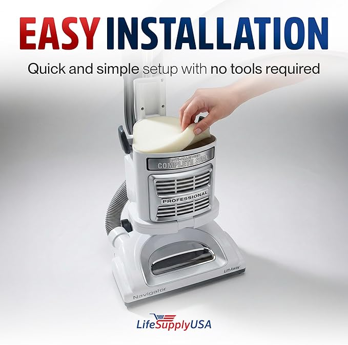 LifeSupplyUSA Vacuum Foam and Felt Filter Replacement Kit Compatible with Shark Navigator Lift-Away Upright Vacuum Cleaners, Part XFF350 (8-Pack)