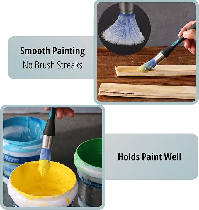 Bates- 0.75in Small Trim Paint Brush, Blue-Black