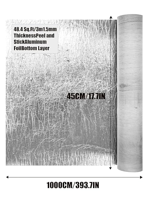 Luxury Thicken Wood Grain Peel and Stick Floor Tiles Self-Adhesive Vinyl Flooring Roll-DIY Easy for Wall and Floor,Hard Surface/Waterproof/Anti Slip (Light Gray Vinyl Flooring, 17.72 "W x 393.7" L)