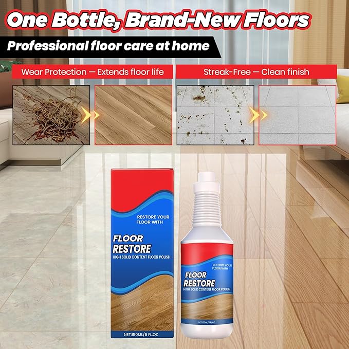 Floor Restore Cleaner - Floor Restorer & Polish for Tile, Shine Wood, Laminate, Vinyl, Bamboo - Flooring Protection Agent (3 pcs)