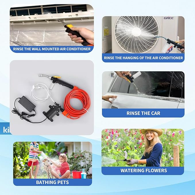 Mini Split Cleaning Bag Kit with Double Hose Drain, Double Bracket,Uniquely Designed Mini Split-Type Cleaning System Bag(31PCS,Large,White)