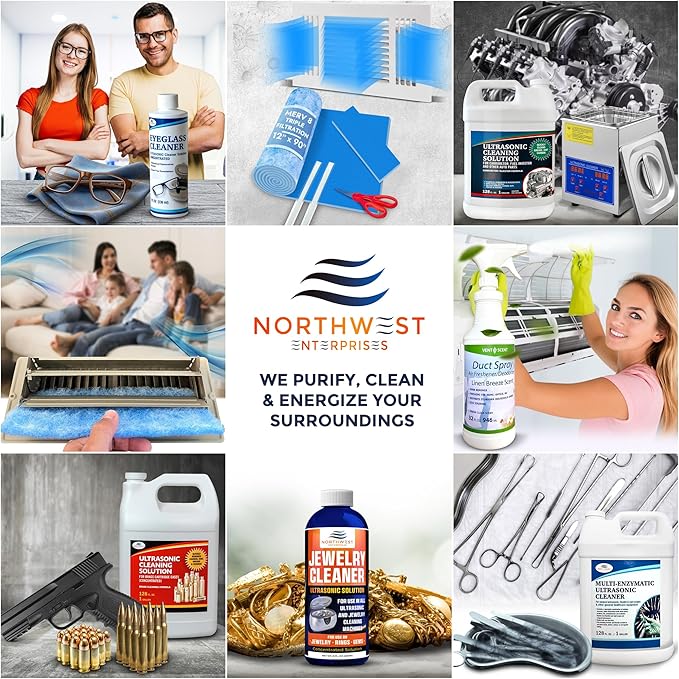 NORTHWEST ENTERPRISES Ultrasonic Cleaner Solution for Jewelry Cleaning. Concentrated Jewelry Cleaner for Gold, Platinum Diamonds and Non-Porous Precious and Semi-Precious Jewelry (Pack of 2)