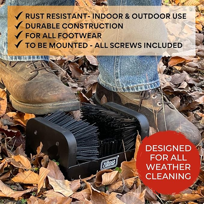 Heavy Duty Boot Brush Cleaner Outdoor Floor Mount or Portable Boot Scraper/Scrubber with Hardware