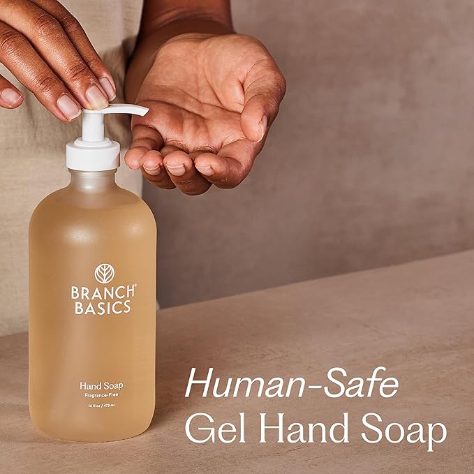 Branch Basics Gel Hand Soap – 16oz Bottle | Plant & Mineral-Based Formula with Aloe, Chamomile & Meadowfoam Oil | Nourishing, Fragrance-Free & Gentle on Sensitive Skin