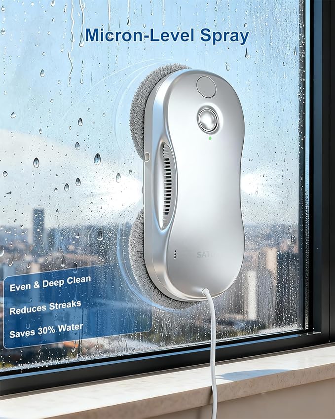 S9PRO Window Cleaning Robot,Window Cleaner Robot with Portable Station Suitable for Stubborn Stains Intelligent Path Planning Automatic Dual Water Spray Edge Detection
