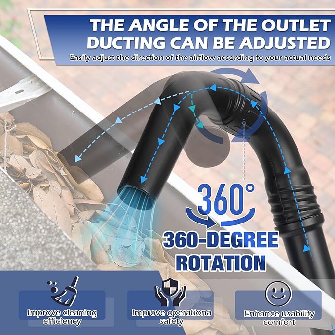 Buzzlett Upgraded Universal Gutter Cleaning Tools for Leaf Blowers, Compatible with Leaf Blower Brands EGO Power+, Worx, Black+ Decker, SUNCHERS, HEINPRO, RYAHT, DEWALT, etc. Extends Up to 11FT