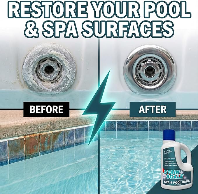 5-in-1 Stain & Scale Control – Hot Tub Chemicals for Spa & Pool, Stain and Scale Control for Hot Tub, Metal + Calcium Remover, Scale Inhibitor, Clarity Support, 3 Liter (101.5 fl oz) – BubbyShine