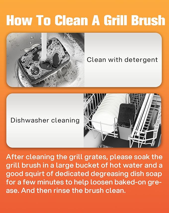 Bristle Free Grill Brush for Outdoor Grill - Safer BBQ Scrubber with Replaceable Dense Steel Fiber Woven Head - Heavy Duty Grill Cleaner & Scraper with Leverage Knob for Gas, Charcoal