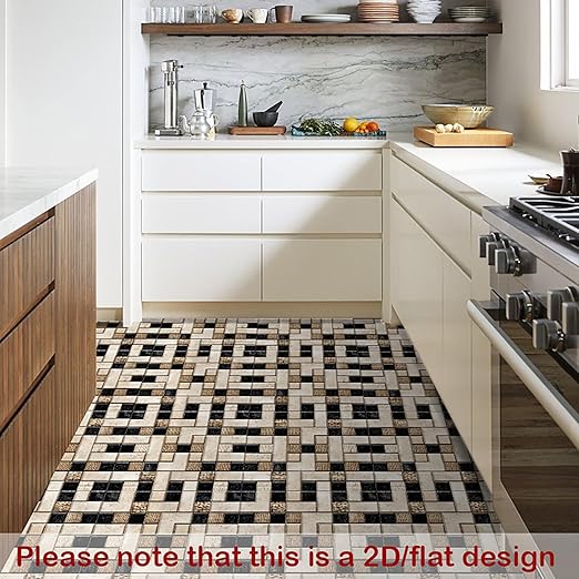 Nuxovilar Peel and Stick Vinyl Flooring, 12x12 Inch Geometric Mosaic Pattern, Self-Adhesive Waterproof Flooring for Kitchen/Bathroom, 10 Pcs