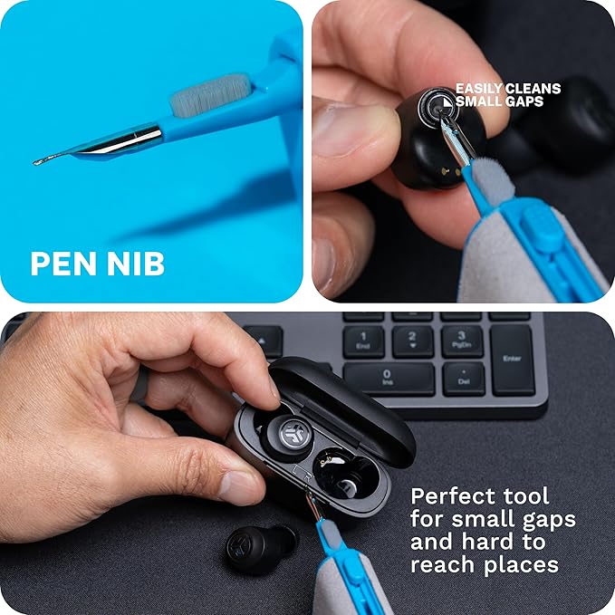 JLab Multipurpose Cleaning Kit for Your Headphones, Earbuds, Keyboard, Mouse/Mice, Microphones, Laptop, Tablet, Cellphone (iPhone or Android), Smart Watch and Electronics, 100% Recyclable Packaging