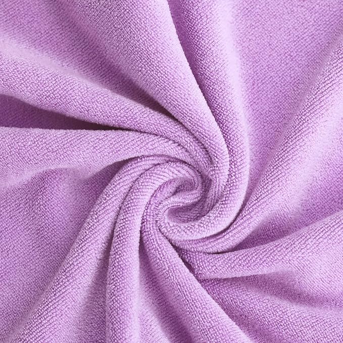 Microfiber Gym Towels Bigger Size Super Soft for Exercise Fitness, Sports, Workout, 380-GSM 15-Inch x 31-Inch Quick-Drying Towels (3 Pack, Purple)