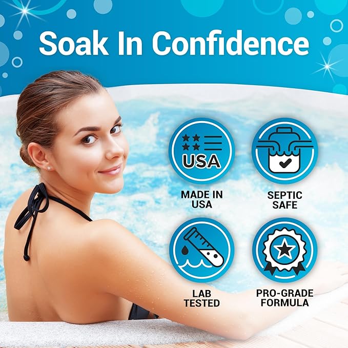 Bio Ouster Hot Tub Chemicals Kit Complete Hot Tub Cleaner Kit with 3in1 Weekly Care, Power Purge Jet Cleaner, Towel, Measuring Cup for Standard and Inflatable Spas Made in USA