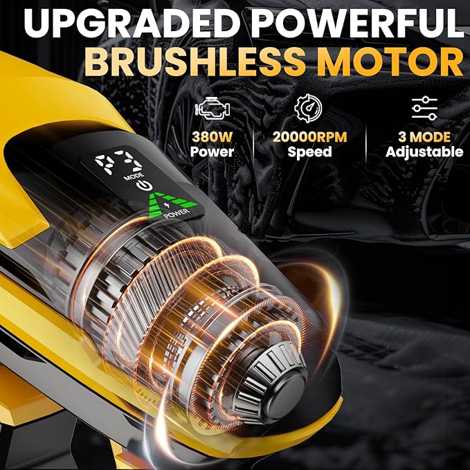 800 PSI Cordless Pressure Washer for Dewalt 20V Battery, Portable Handheld Power Washer with Brushless Motor, 6-in-1 Nozzle, 3 Level Adjustable for Car Yard Fence Wall Cleaning (Battery Not Included)