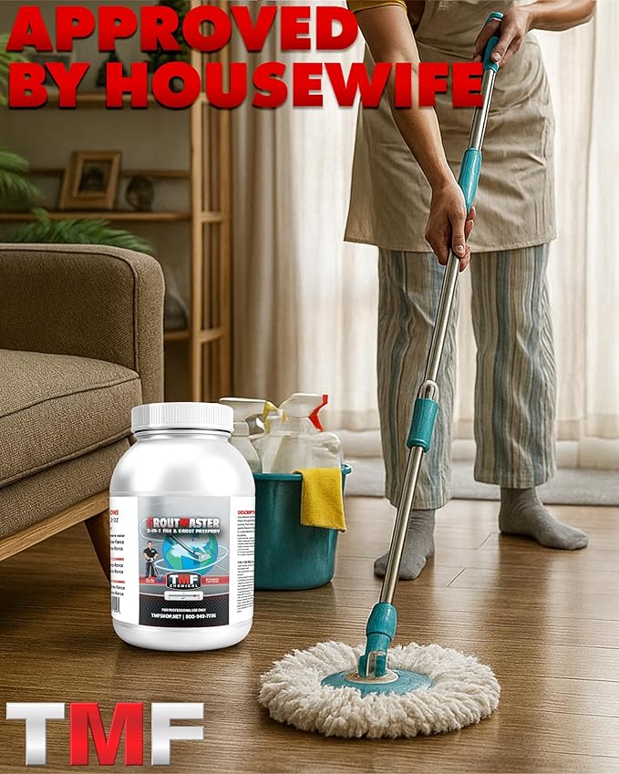 GroutMaster Tile & Grout Cleaner – Fast-Dissolving Powdered Solution for Deep Cleaning Concrete Stains, Grease, & Tough Stains, Ideal for Residential & Commercial Use, 6.5 lbs