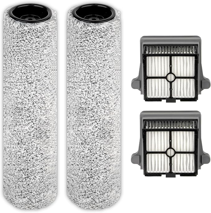 【Version 2, Detachable】(4 Pack) S7 Pro Brush Rollers and HEPA Filters Compatible With Tineco Floor One S7 Pro, Floor One S6 Wet Dry Vacuum Cleaner (Excluding Handle)