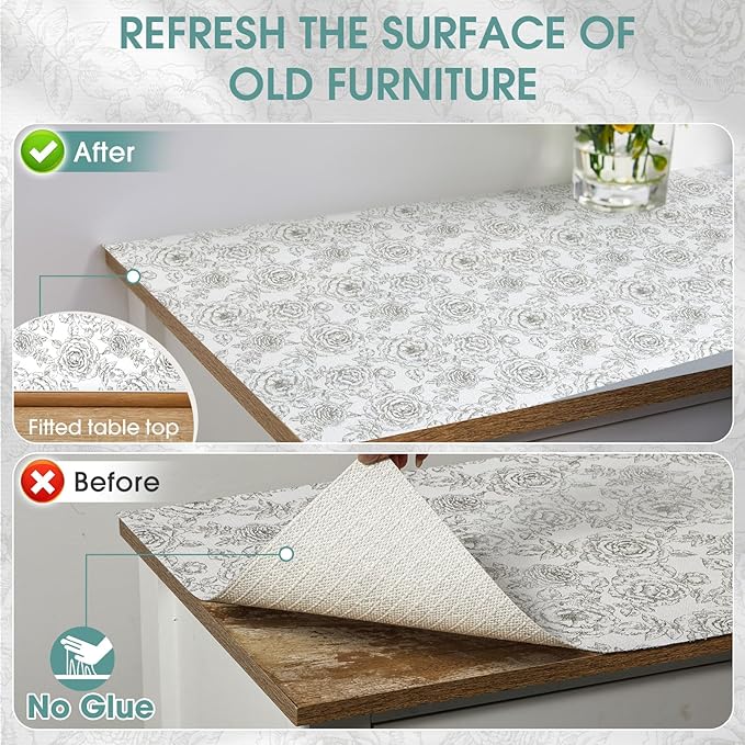 Drawer and Shelf Liner, Non-Slip Kitchen Cabinet Liners Non-Adhesive Thick Strong Grip Waterproof Washable Mats Protect Dresser Shelves Cupboard Bathroom Cabinets, Rose, 24 in X 30 FT