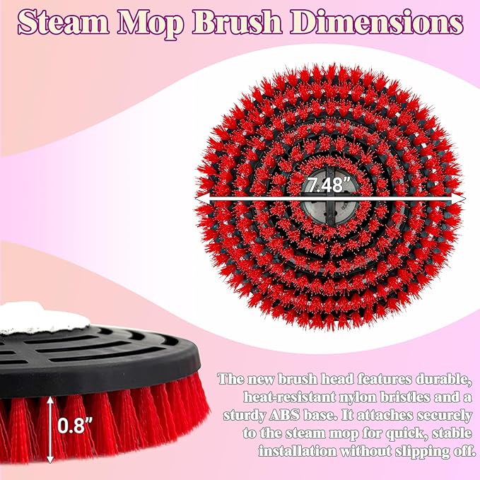 Steam Cleaner Mop Replacement Brush Heads for Shark steam and Scrub mop S7000 S7201 S7005 S7020 S7001C S7000AMZ S8001, Upgraded Scrubbing & Polishing Pads for Deep Cleaning Hard Floors, Black & Red