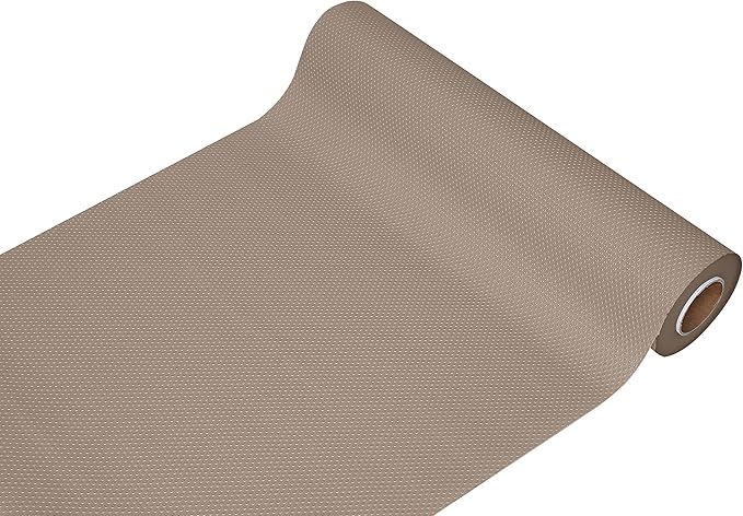 EVALAND Shelf Liners for Kitchen Cabinets Non-Adhesive 17.7" x 33 FT Beige Drawer Liner Non Slip, Washable Cabinet Liner, Waterproof Shelf Liners for Cabinets, Refrigerator Bathroom Pantry Cabinet Mat