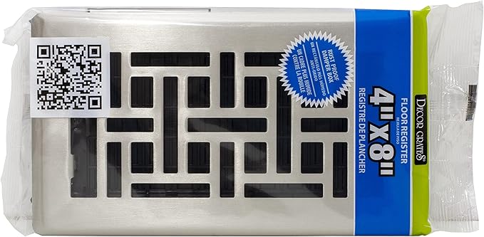 Decor Grates AJH410-C Oriental Floor Register, 4x10 Inches, Chrome