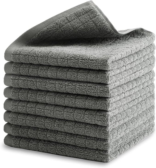 100% Cotton Kitchen Dish Cloths Set (8 Pack) – 13 x 13 Inches Ultra Soft Absorbent Dish Towels for Washing Dishes Scrubbing Dish Cloths Sets