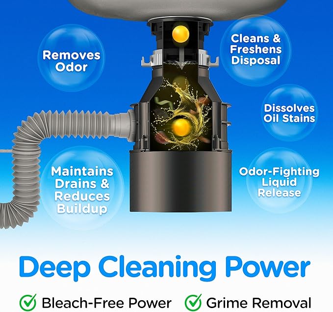 COMPAC HOME Plink Garbage Disposal Cleaner and Deodorizer, Air Fresheners for Garbage Disposal, Orange Scent, Home Cleaning Products for Kitchen Sink and Clogged Drains, Pack of 2-40 Count Total
