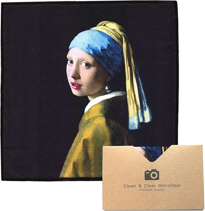 Large [6 Pack] Classic Art (Girl with a Pearl Earring) - Ultra Premium Quality Microfiber Cleaning Cloths (Best for Camera Lens, Glasses, Screens, and All Lens.), Microfiber Cloth