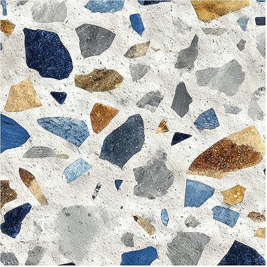 Nuxovilar Peel and Stick Vinyl Floor Tiles - 11.8"x11.8" Terrazzo - Inspired Pattern, 10 - Pack Self - Adhesive Flooring for Easy Installation