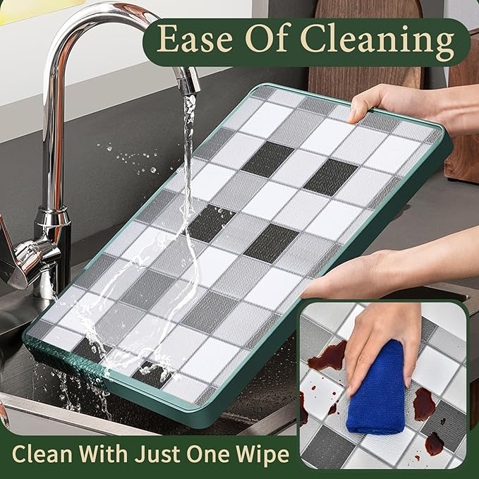 Drawer and Shelf Liner for Kitchen Cabinet: 12 in X 30 Ft Non Slip Waterproof Shelf Paper Non Adhesive Refrigerator Liners Gray Mosaic Easy Liners for Bathroom