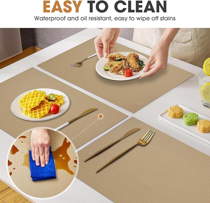 Drawer and Shelf Liner, Non-Slip Kitchen Cabinet Liners Non-Adhesive Thick Strong Grip Waterproof Washable Mats Protect Dresser Shelves Cupboard Bathroom Cabinets, Beige, 12 in X 30 FT
